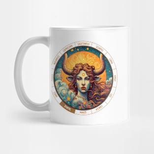 ZODIAC Taurus - Astrological TAURUS - TAURUS - ZODIAC sign - Van Gogh style - 10 Mug